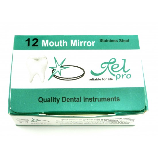 Dental Mouth Mirror No. 3 top plain surface Box of 12 Pieces